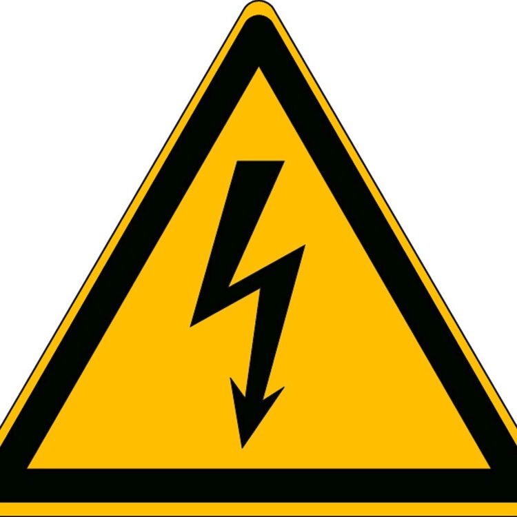 Riziko úrazu elektrickým proudem - značka