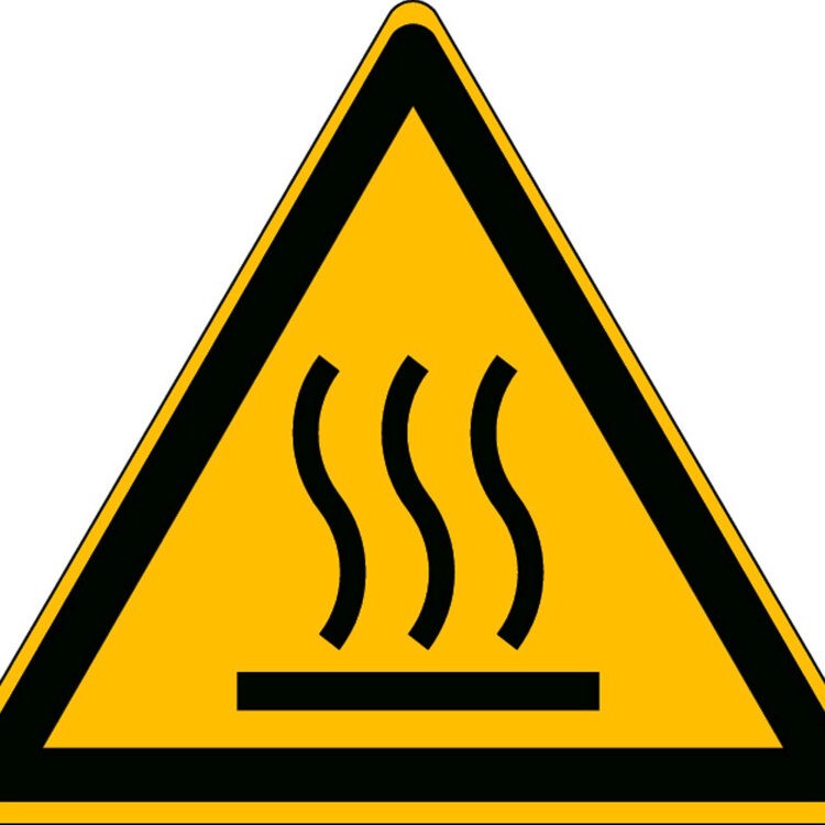 Pozor nebezpečí popálení - značka